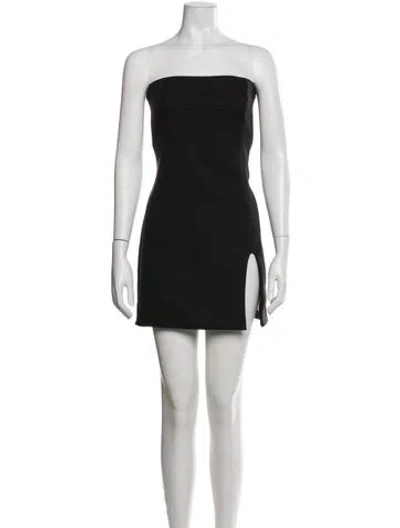 Pre-owned Sandy Liang Strapless Mini Dress In Black