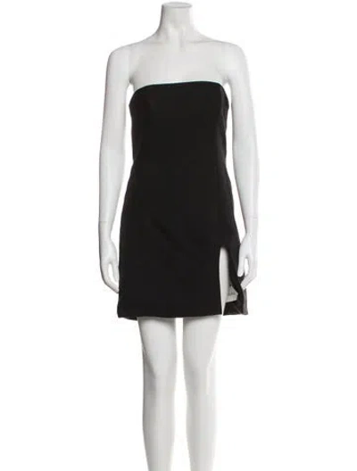 Pre-owned Sandy Liang Strapless Mini Dress In Black