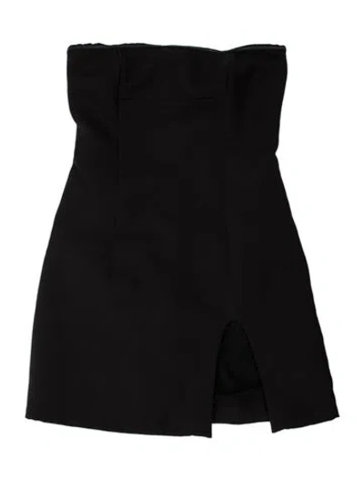 Pre-owned Sandy Liang Strapless Mini Dress In Black