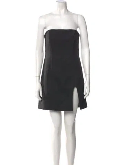 Pre-owned Sandy Liang Strapless Mini Dress In Black