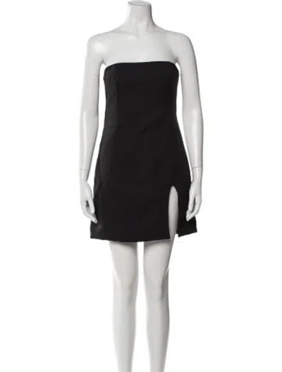 Pre-owned Sandy Liang Strapless Mini Dress In Black