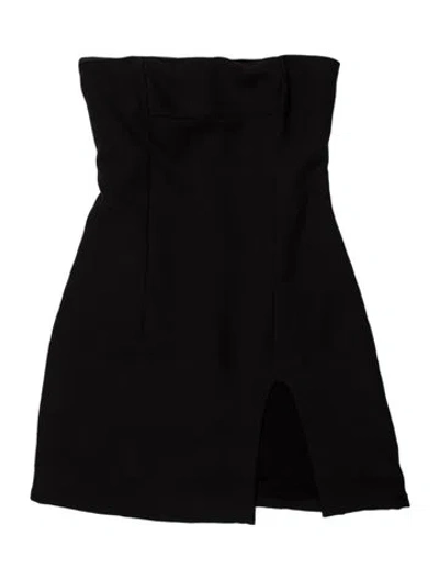 Pre-owned Sandy Liang Strapless Mini Dress In Black