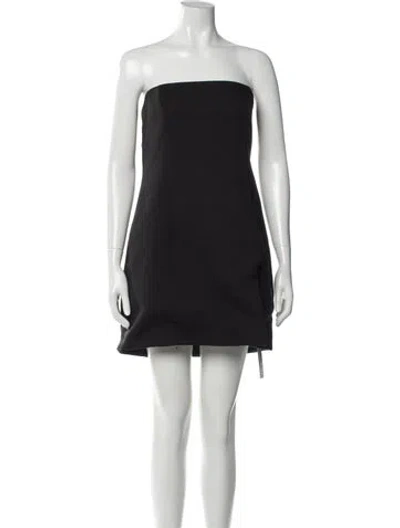 Pre-owned Sandy Liang Strapless Mini Dress In Gray