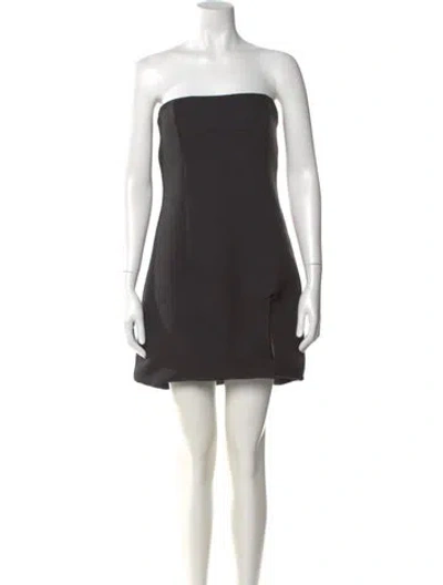 Pre-owned Sandy Liang Strapless Mini Dress In Gray