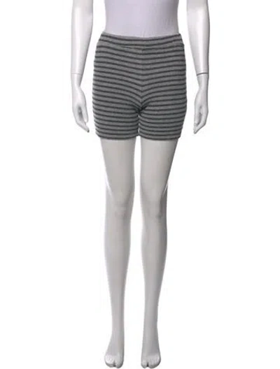 Pre-owned Sandy Liang Striped Mini Shorts In Grey