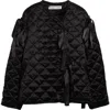 Sandy Liang Subi Quilted Bow Jacket In Black