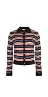 Sandy Liang Summers Stripe Merino Wool Cardigan