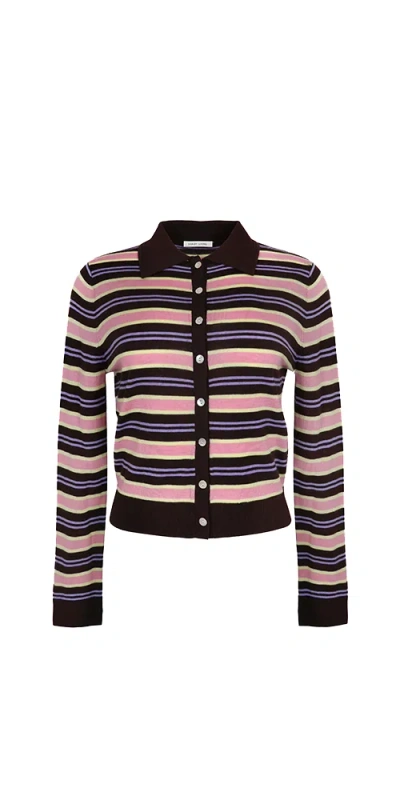 SANDY LIANG SUMMERS CARDIGAN BROWN STRIPE
