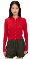 Sandy Liang Summers Merino Wool Cardigan In Red
