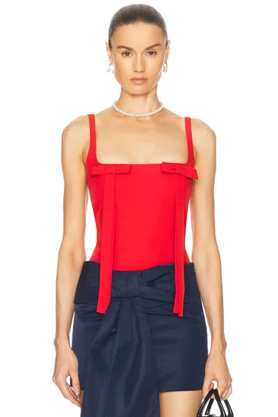 Sandy Liang Teacup Tank Top In Red
