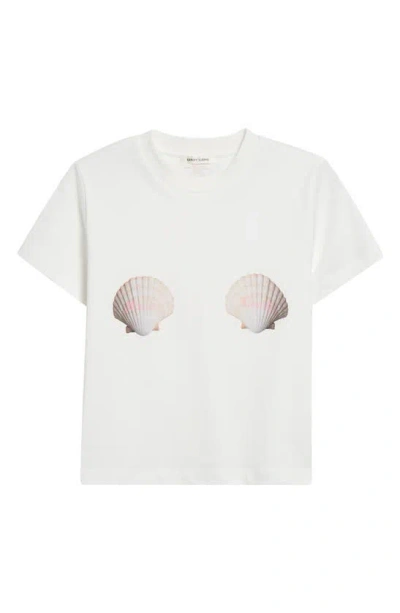 Sandy Liang Tellin Shell Graphic T-shirt In White