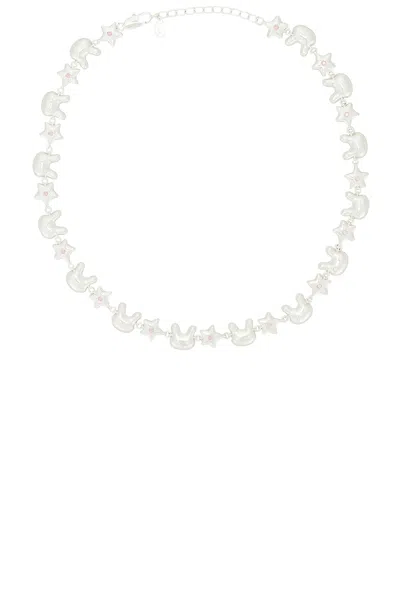 Sandy Liang Terminator Bunny Star Necklace In Metallic