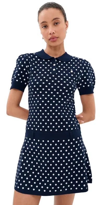 Sandy Liang Tumi Sweater Dress Navy Multi In Blue