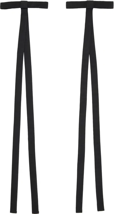 Sandy Liang Two-pack Black Recital Bows Hair Clips