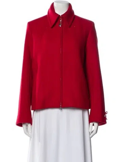 Pre-owned Sandy Liang Virgin Wool Jacket In Red