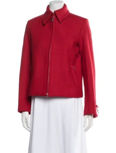 Pre-owned Sandy Liang Virgin Wool Jacket In Red