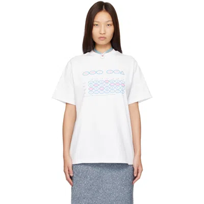 Sandy Liang ホワイト Calendar ボクシー Tシャツ In White