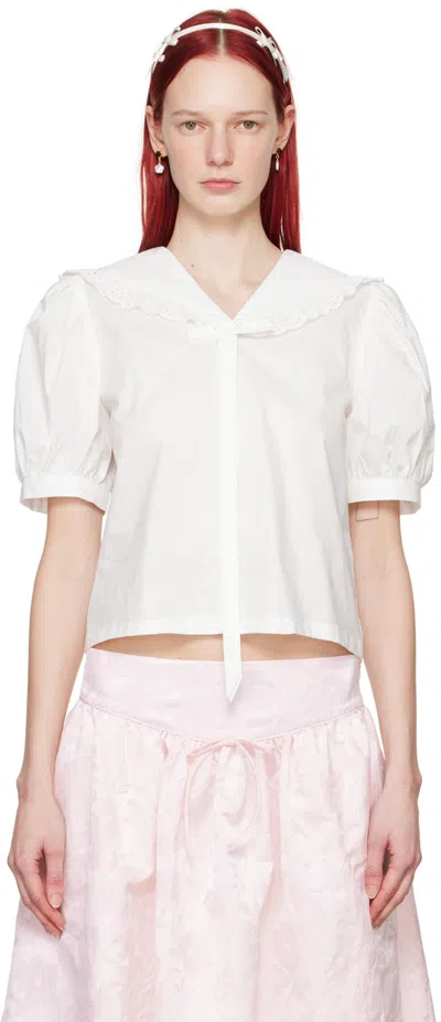 Sandy Liang White Florent Shirt