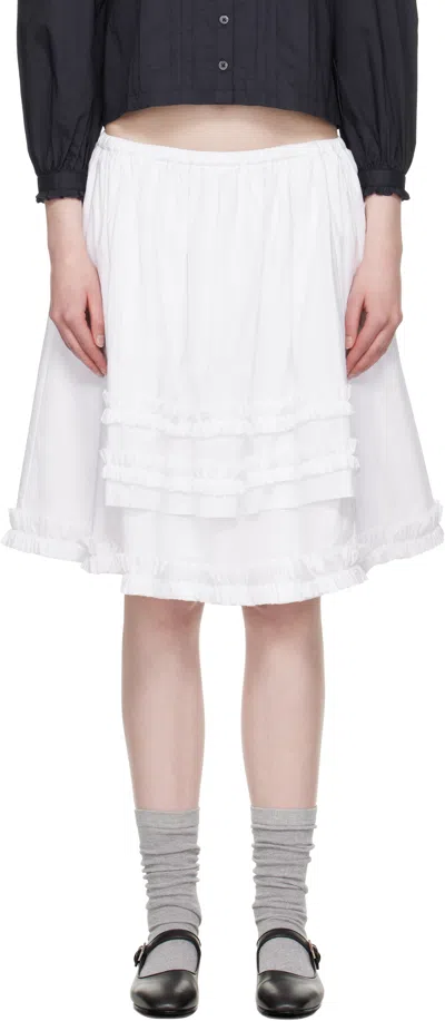 Sandy Liang White Henri Midi Skirt