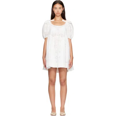 Sandy Liang White Hugo Midi Dress
