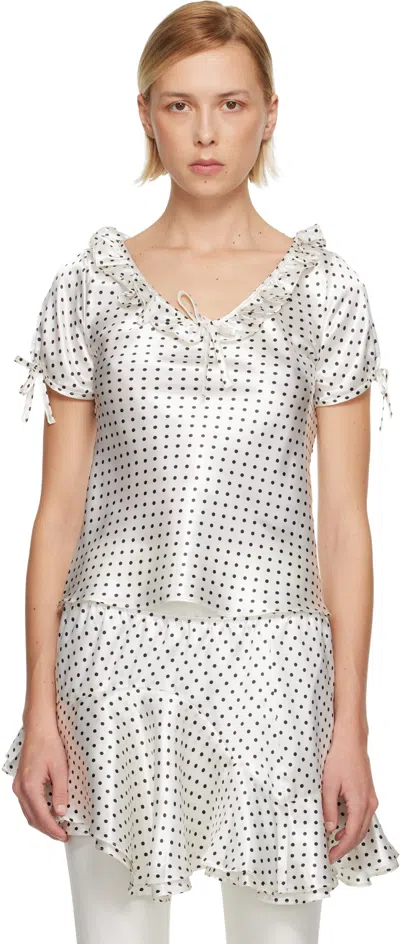 Sandy Liang White Nickie Blouse In Multi