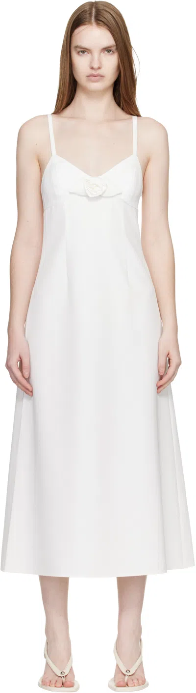 Sandy Liang White Pilton Midi Dress