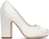 Sandy Liang White Pointe 100 Satin Heels