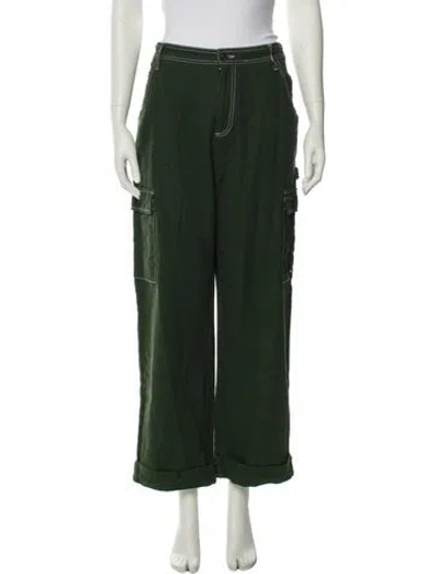 Pre-owned Sandy Liang Wide Leg Pants In Black