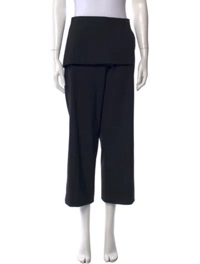 Pre-owned Sandy Liang Wide Leg Pants In Black