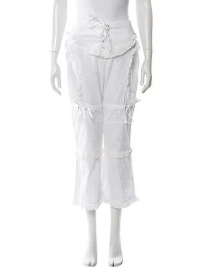 Pre-owned Sandy Liang Wide Leg Pants In White