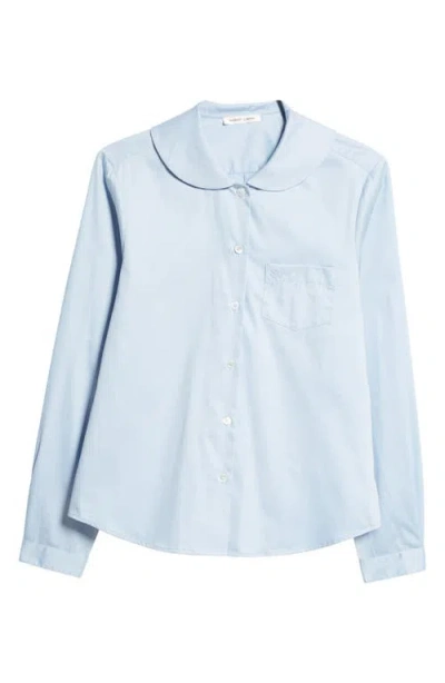 Sandy Liang Wilbur Cotton Button-up Shirt In Baby Blue