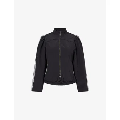 Sandy Liang Womens Eileen Pouf-sleeve Woven Jacket Black