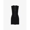 Sandy Liang Womens Black Serrano Button-down Knitted Mini Dress In Black