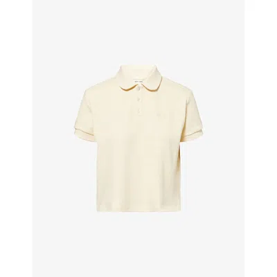 Sandy Liang Womens Butter Louise Cropped Cotton Piqué Blend Polo Shirt