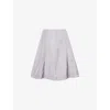Sandy Liang Womens Grey Constance Flared Woven Mini Skirt In Gray