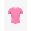 Sandy Liang Womens Pink Ella Short-sleeve Stretch-woven Top In Pink
