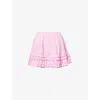 Sandy Liang Womens Pink Milanese Gingham Cotton Mini Skirt In Pink