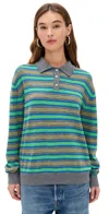 Sandy Liang Woods Sweater Green Multi In Green Multi