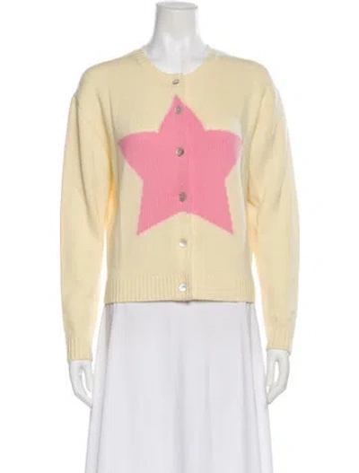 Pre-owned Sandy Liang Wool Printed Sweater In Yellow