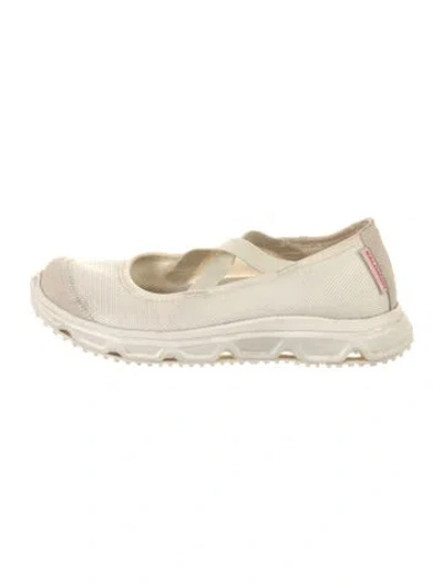 Pre-owned Sandy Liang X Salomon Mesh Mary Jane Flats In Neutral