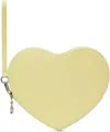 Sandy Liang Yellow Mid Heart Zip Pouch In 790 Butter