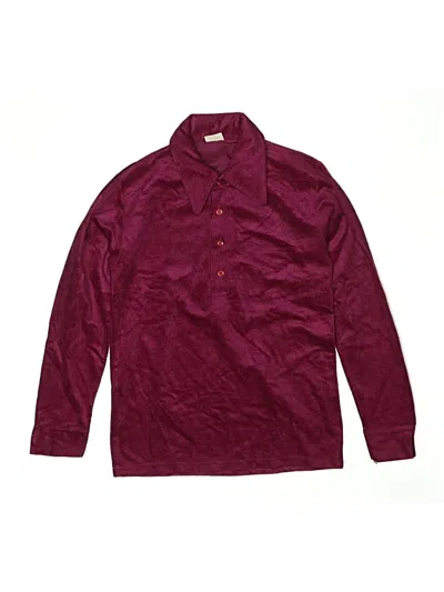 Pre-owned Sandy Points Kids' Long Sleeve Button Down Shirt In Burgundy