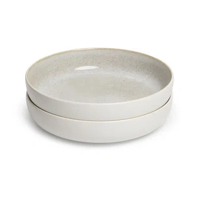 Sango Anderson Cream Serving Bowls Set Of 2, 10" Stoneware Serving Bowl, 64.25 Oz, Microwave & Dishwasher 