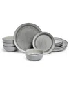 Sango Asher 12 Pc. Dinnerware Set, Service For 4 In Gray