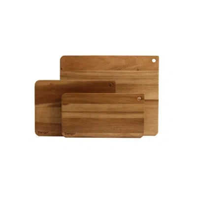 Sango Atelier Acacia Wood 3-piece Stackable Cutting Board Set With Straight Edge & Handles - Kitchen Chopp