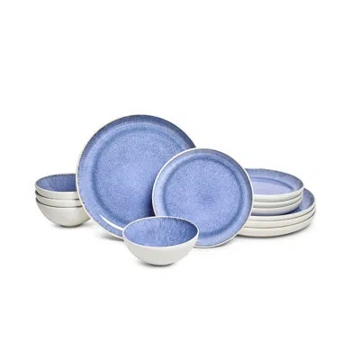 Sango Cove Blue Stoneware Dinnerware Set - Service For 4, Plate & Bowl Set