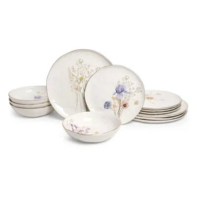 Sango Gansevoort Wildflower 12-pc. Dinnerware Set, Service For 4 In White
