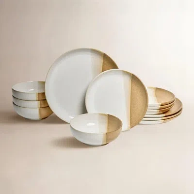 Sango Phoebe Multicolor Stoneware Dinnerware Set - Service For 4, Plate & Bowl Set In Brown