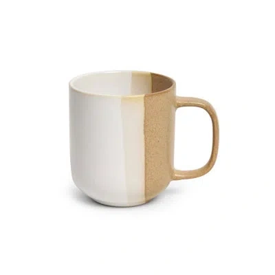 Sango Phoebe White/caramel Mug Set Of 4 - 15 oz Coffee Mugs, Microwave & Dishwasher Safe In White;orange;cream