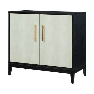 Sango Shagreen 2-door Wooden Cabinet, Adjustable Shelf, Stylish Accent Piece In White,black